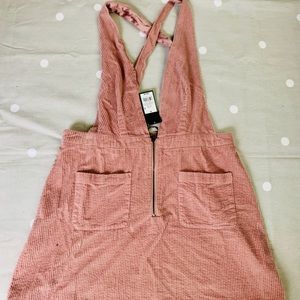 NWT pink corduroy jumper mini skirt SZ XL